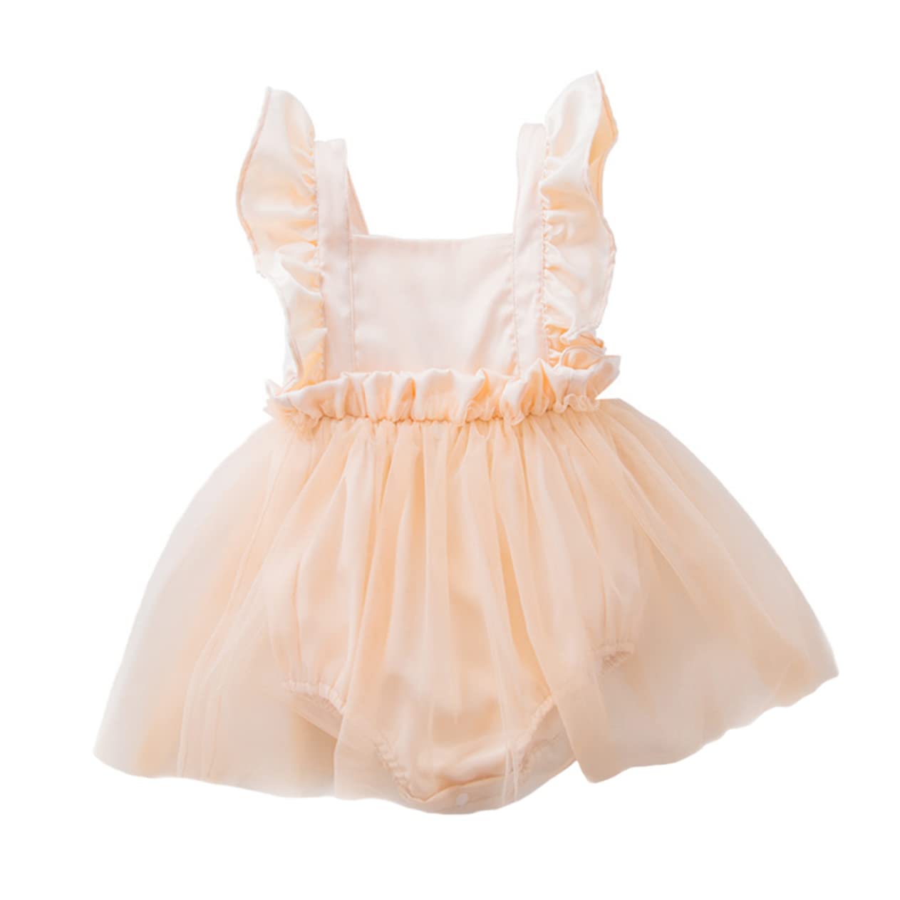 3 Piezas Vestido Mameluco De Manga Voladora Ropa De Recién Nacido Ropa De Bebé Niña Vestidos De Bebé os De Tutú para Niñas o De Tutú De Versión Coreana