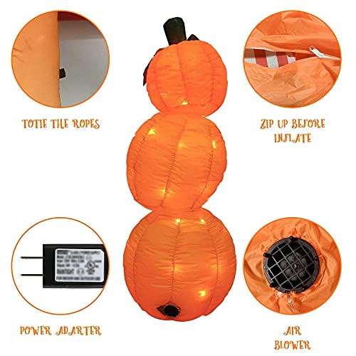 Vanthylit Halloween Inflatable Pumpkin Tumbler Outdoor Decoration With 4Ft 52Lt Build-In Orange Led Lights,Blow Up Stacked Pumpkin For Halloween Decorations Indoor And Outdoor Yard Garden Lawn Party #TOP3