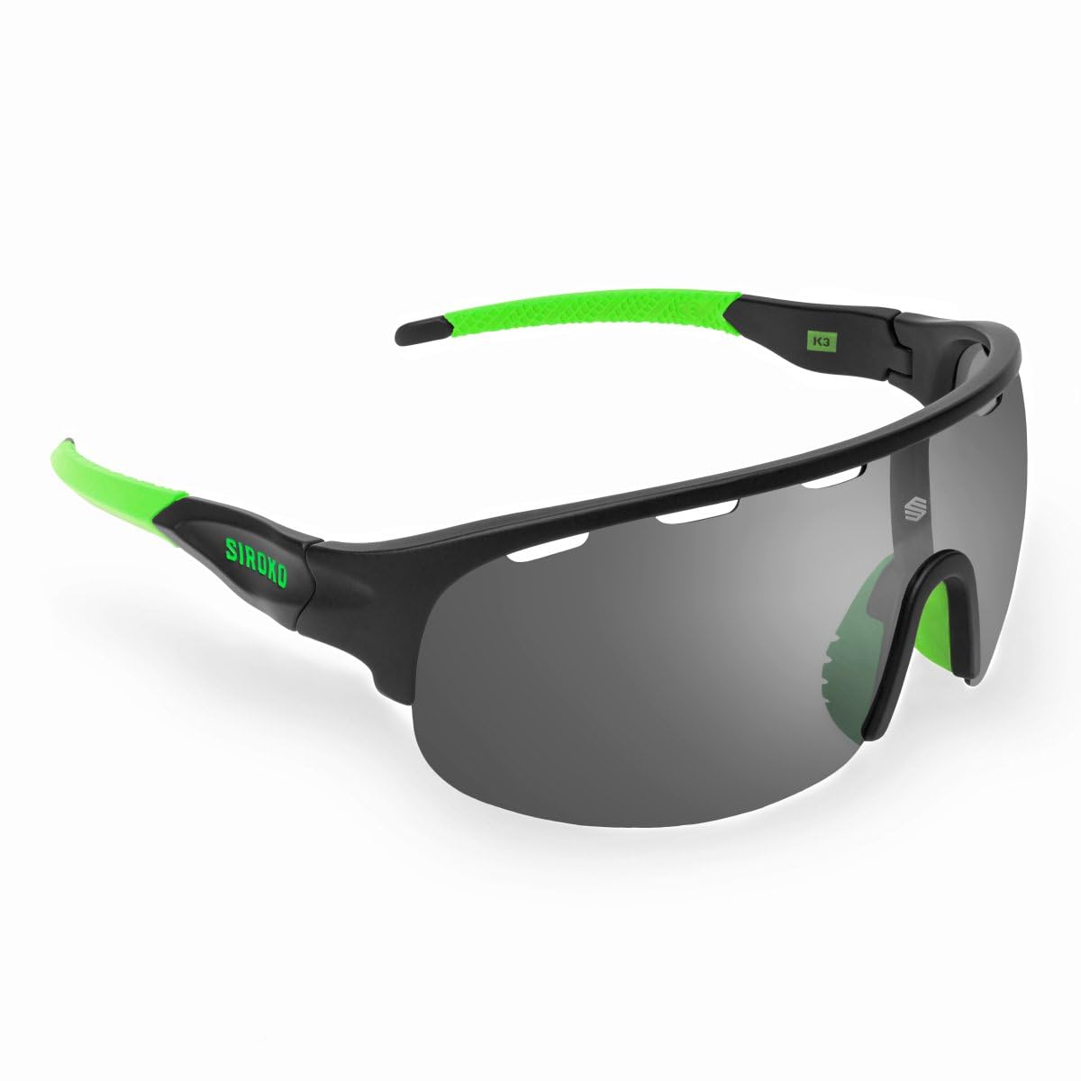 SIROKO - Gafas Deportivas Fotocromáticas K3 PhotoChromic Alpe D'Huez Negro/Verde