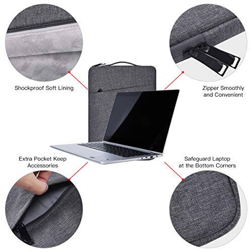 Image of iKammo 13-13.3 Inch Laptop Case Bag For Lenovo Chromebook Flex 5 /Acer Spin 5,Surface Laptop 4 3 /Book 13.5,Hp Spectre X360 /Dell Inspiron 13 7000 /Macbook Pro 14 Inch M1 A2442 Sleeve(Space Grey)