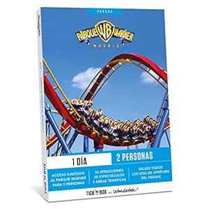 Tick&Box – Caja Regalo – Parque Warner – Entrada de 1 Día para 2 Personas – Visita el Parque de Atracciones más emocionante de Madrid – Regalos es para Mujer y Hombre – Válido por 2 años