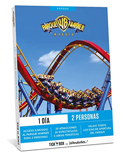 Tick&Box - Caja Regalo - Parque Warner - Entrada de 1 Día para 2 Personas - Visita el Parque de...