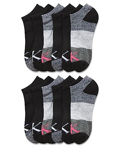 Image of Calvin Klein Womens No Show Socks - 12 Pack Breathable Lightweight Athletic Low Cut Running Socks for Women