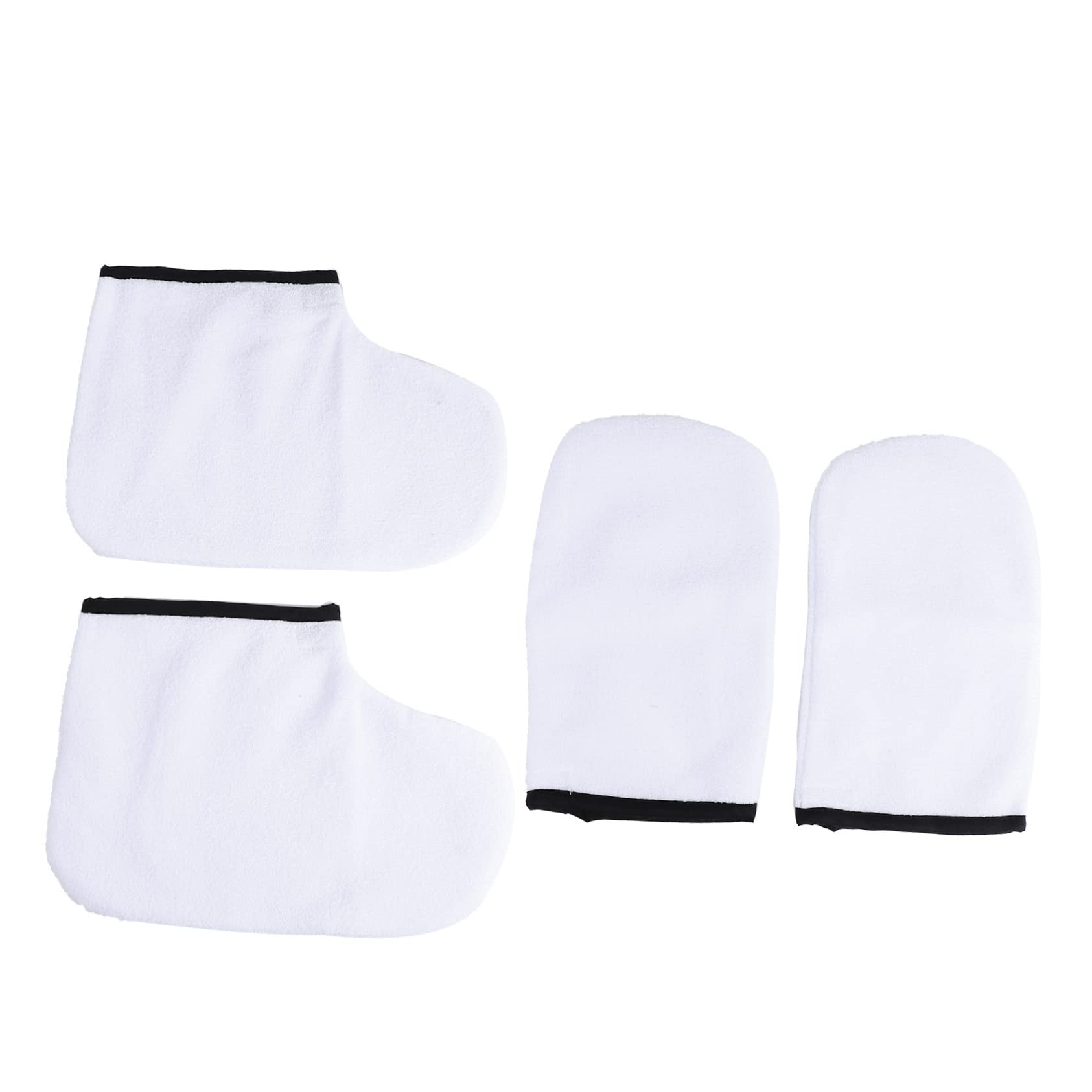 minkissy 2sets Polyester Flannel Spa Paraffin Wax Hand Foot Cover Kit for Women 4pcs*2