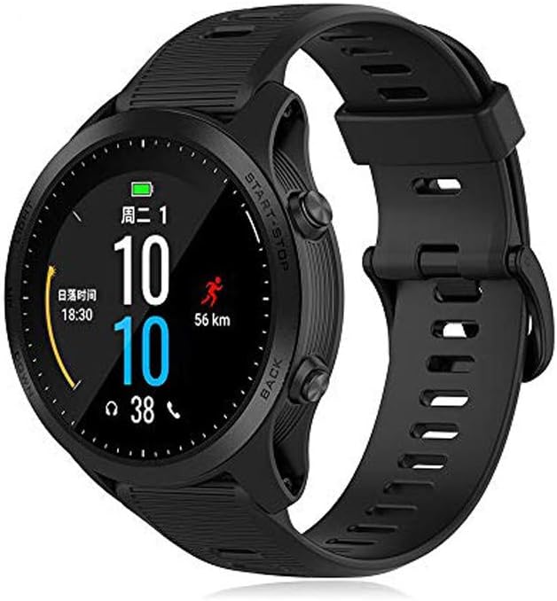 Strap for Garmin Forerunner 945 Forerunner 935, Silicone Watchband Replacement Band Sports Bracelet for Garmin Forerunner 945 Forerunner 935 (Black)