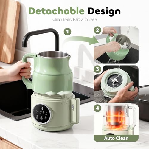 Image of Nut Milk Maker Machine, Soy Milk & Oat Milk Maker with 8 Presets, High-Speed Blender, Auto-Clean, Delay Start, 33oz Almond Milk Maker for Plant-Based & Dairy-Free Beverages, Green