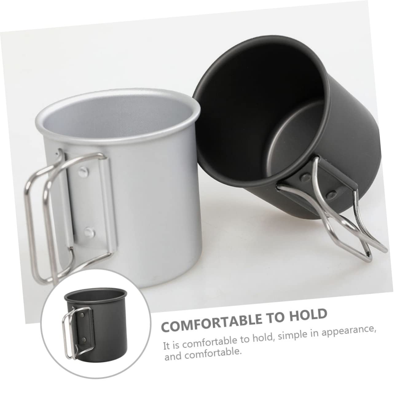 VANZACK 3pièces Tasse De Camping Pliable Aluminium Mug Portable Pour Randonnée Et Activités Plein Air Pour Café Et Thé Design Élégant Et Pratique