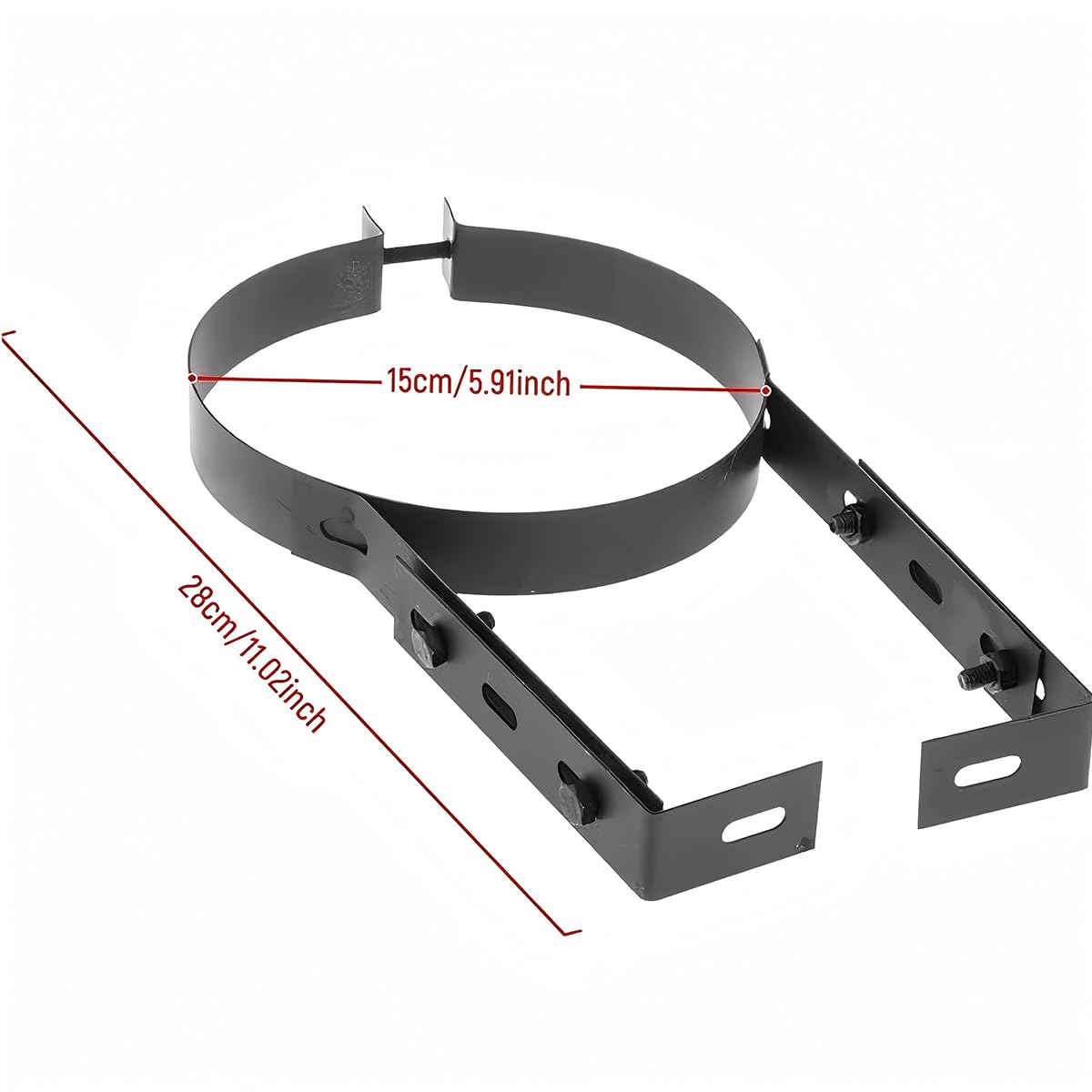 Support de Tuyau de cheminée, Collier de Serrage pour Conduit de cheminée, Support Mural, Fixation de cheminée, Support de Tuyau de poêle, Support de Tuyau de cheminée (diamètre 15 cm)