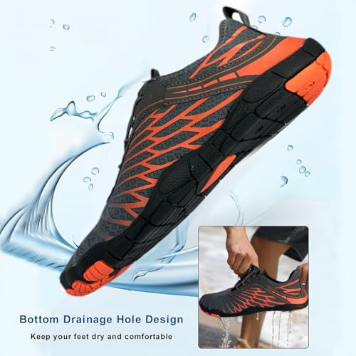 Image of Hike Barefoot Shoes for Women Men with Wide Toe Box, Healthy & Non-Slip Breathable Barefoot Water Shoes Beach Pool Aqua Swim Surf Hiking Walking Shoes