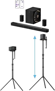ULTIMEA Skywave X60 7.1.4ch Wireless Surround Sound System for Home Theater 2-Pack Universal Height-Adjustable Speaker Stands