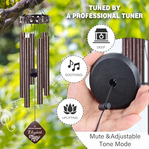 Image of ASTARIN Personalized Memorial Wind Chimes, Customized Wind Chime for Loss of Loved One /Mother /Father, Wind Chimes for Outside Garden Decoration, Sympathy Gifts for Women /Man