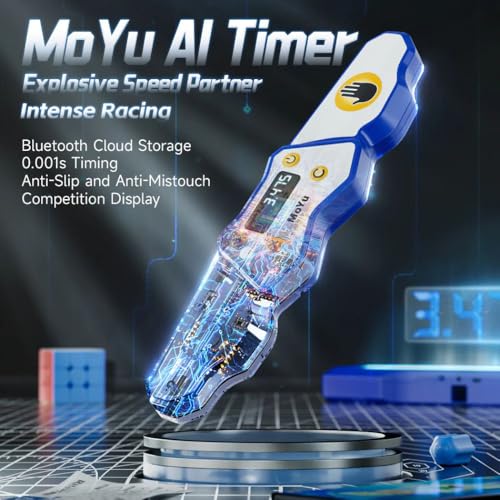 Image of MoYu AI Bluetooth Speed Cube Timer | Mobile App Connectivity & Anti-Slip Pads | Reliable Speedcubing Timer for Practice & Competition