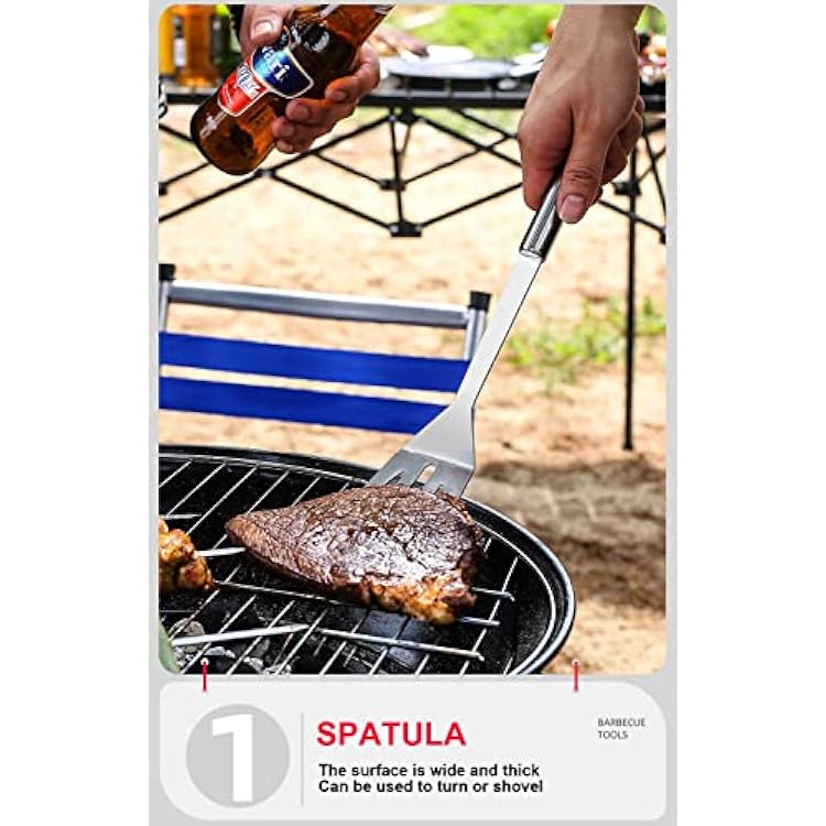 BBQ Grill BBQ Accessories, Stainless Steel Grill Tools Grilling Accessories Grill Set Barbecue Grill Accessories for Outdoor Grill, BBQ Tools Grill Utensils Grilling Tools