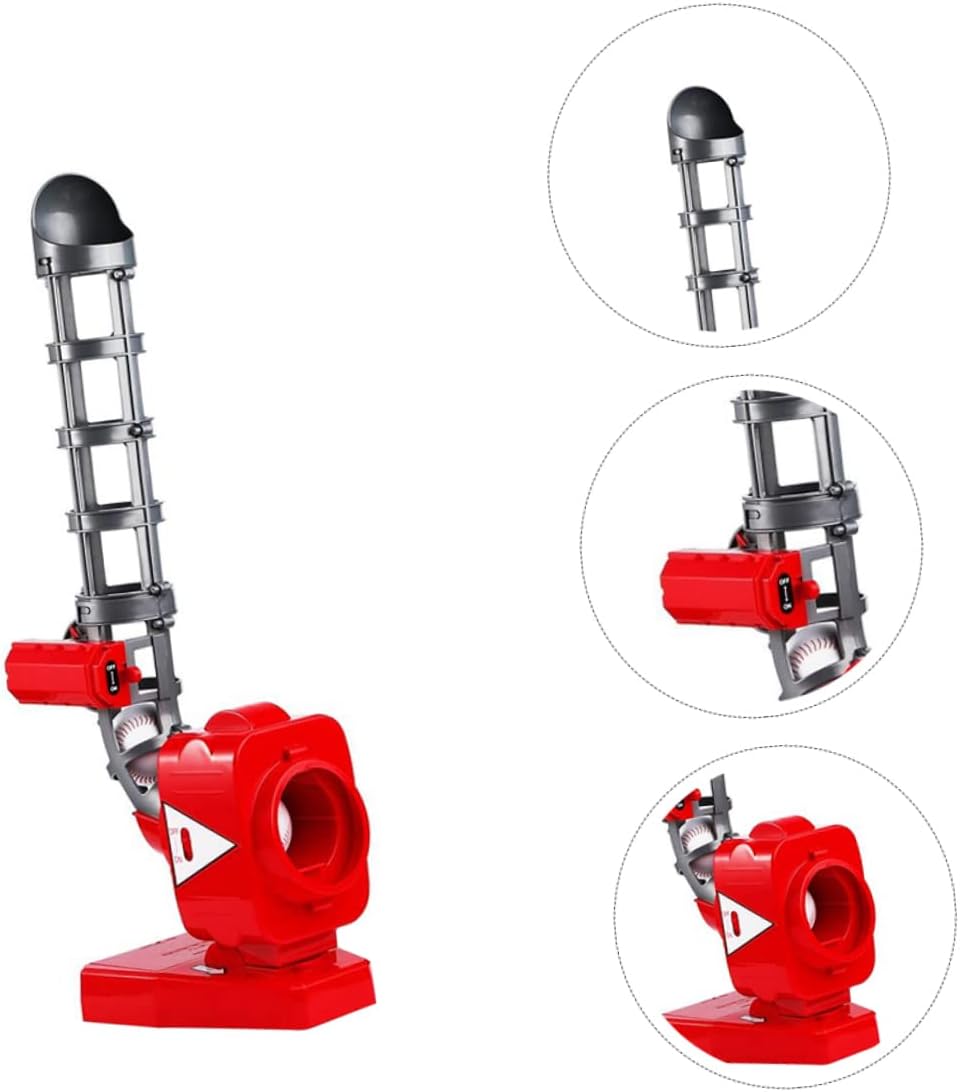 Happyyami 1Set Automatic Baseball Pitching Machine for Height Outdoor Practice Trainer for Youth Baseball Skills Development Durable Easy to Install Suitable for Indoor Outdoor