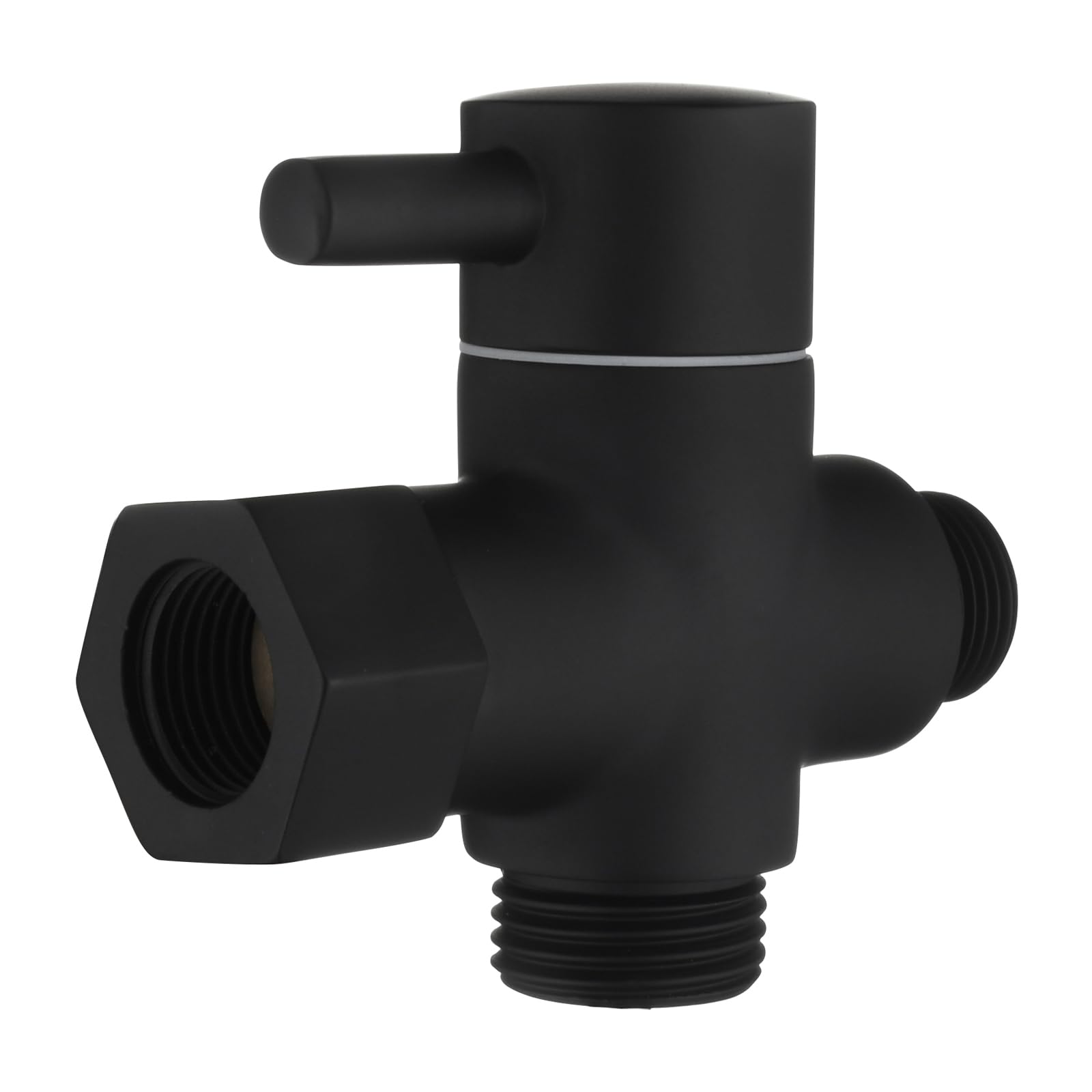 Tecmolog Déviateur à 3 Voies le Laiton Vanne D'arrêt 3/8”-12/17 Adaptateur pour la Ligne D'eau de Toilette,Noir,DSF007DB