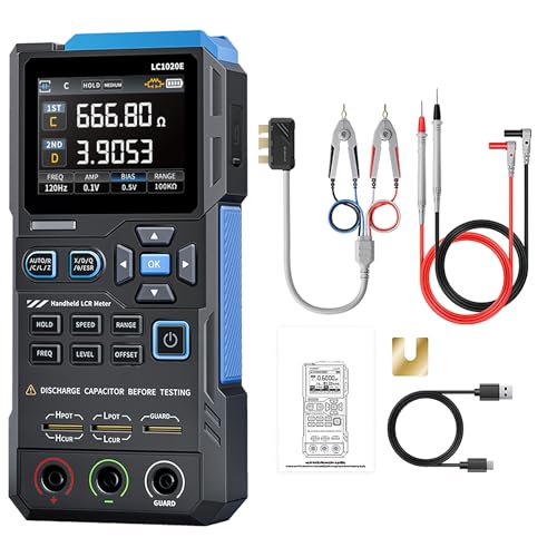 DewinLVD Medidor LCR, puente digital LCR frecuencia ajustable 100 Hz -100 kHz ESR medidor LCR para medición de inductancia de capacidad de resistencia