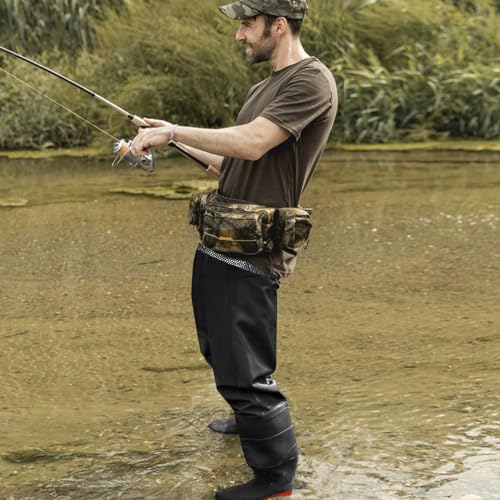Aollerfilery Fishing Waders for Men Women, Nylon/PVC Waterproof Bootfoot Waders, Waist Wader Pants Fishing Waders with Boots - Thumbnail 6