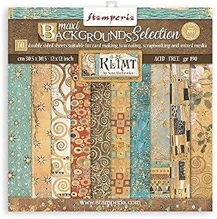 Stamperia International Scrapbooking Pad-Maxi Background Selection-Klimt, Various, 30.5x30.5 cm