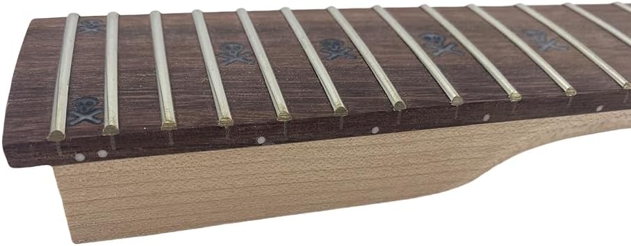 Yinfente Guitar neck 24fret 25.5inch Reversed head Maple wood Bolt On heel Shark Fin Inlay DIY Guitar