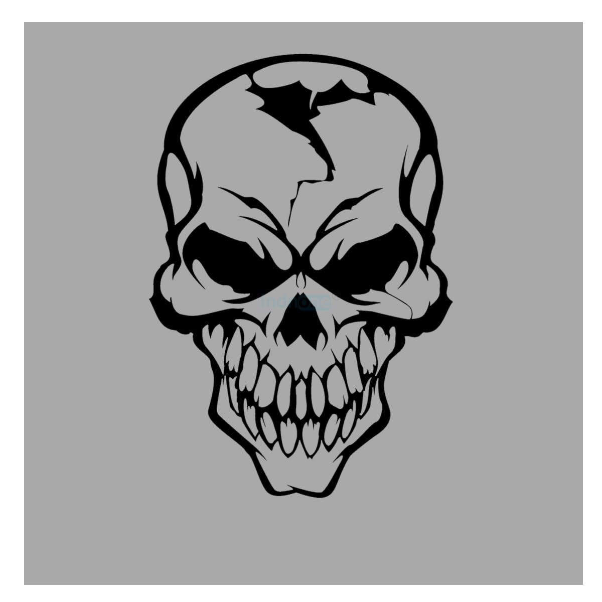 indnone® Skull Bike Tank Stickers Vinyl Decals Color Black | L x H 12 cm x 18 cm