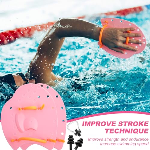 Set de 4 paletas de mano para natación con clip nasal y tapones miniatura 5