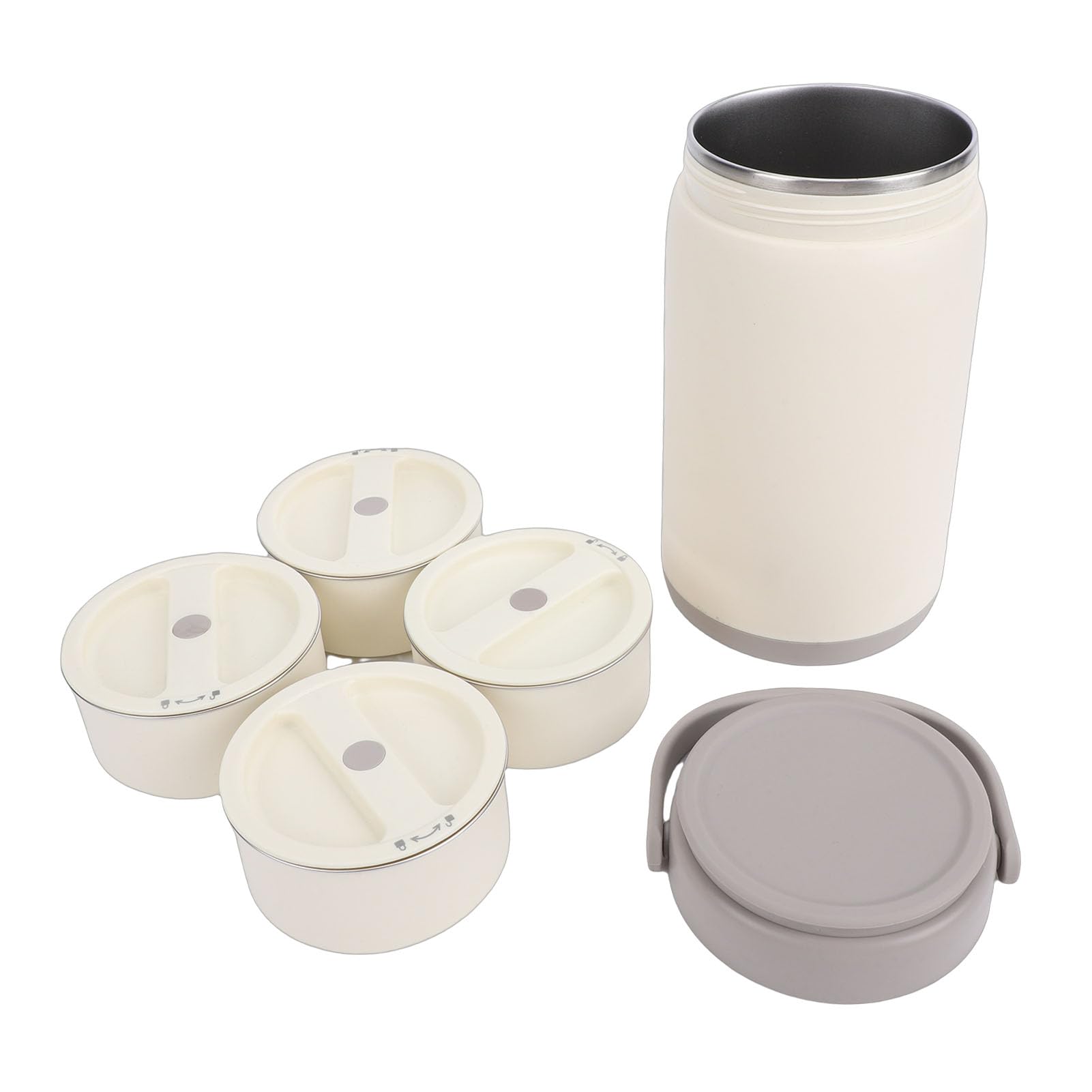 Annadue Isolierter Lebensmittelbehälter, Lunchbox mit 4 Fächern, 304