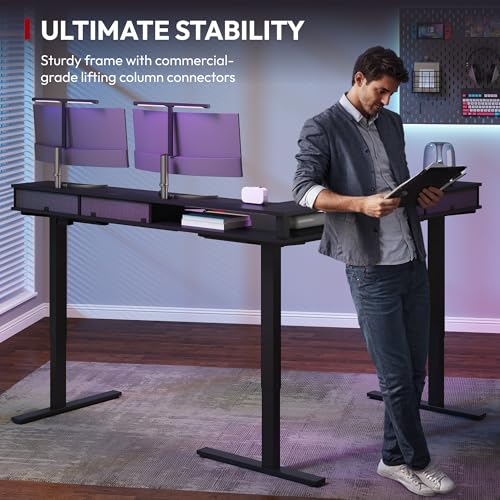 Image of SANODESK 63x55 Electric L-Shaped Corner Standing Desk with 4 Drawers