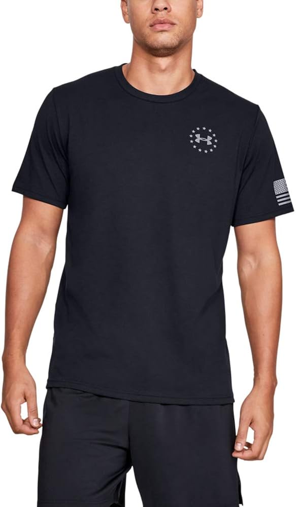 Under Armour Men's Freedom Flag T-Shirt Black (002)/Steel XX-Large
