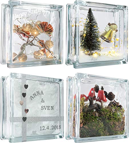 Fuchs Design Deko Glasbaustein mit Öffnung und Münzschlitz Vollsicht 14,5x14,5x8 cm - 2 Stück Fuchs Design Deko Glasbaustein mit Öffnung und Münzschlitz Vollsicht 14,5x14,5x8 cm - 2 Stück