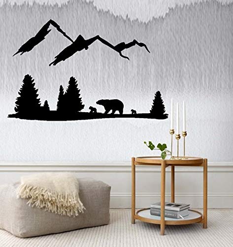 Bear Mountain Scene ~ Wall or Window Decal (Black)