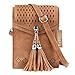 Women Small Crossbody Bag, seOSTO Tassel Cell Phone Purse Wallet Bags (Brown) …