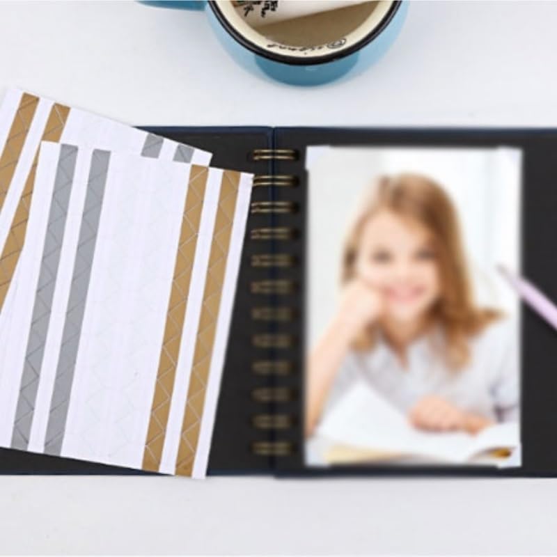 Travel Growth Commemorative Book ﻿ Paper Gold Stamping Album with Corner Guard DIY Growth Album Album Applicable to Photos, Receipts, Star Cards, etc(White-Dinosaur Doodle4)