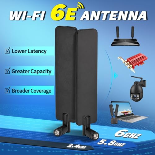Miniatura 6 de Bingfu Antena Wifi 6e Tri-Band 2.4ghz, 5ghz Y 6ghz Con 5dbi Mimo Rp-Sma Macho Wifi Antena Para Router Wifi Conexiones Rápidas E Inalámbricas En Hogares Y Oficinas Inteligentes