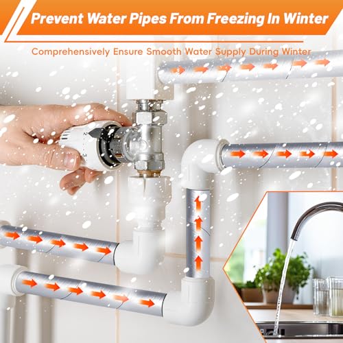 EaseInstall Pipe Insulation Wrap Foam Tube Self Adhesive Heat Tape for Water Pipes, Outdoor Foam and Foil Water Pipe Insulation Wrap for Winter, Can Be Used for Self Regulating Pipe Heat Tape by EaseInstall - Image 6