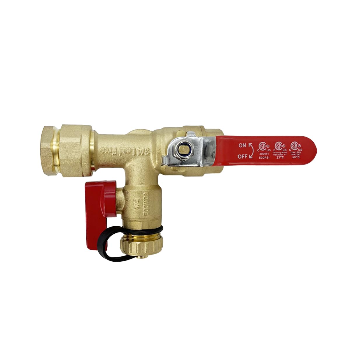 Long Term Kit de válvula de servicio de calentador de agua sin tanque con aislamiento IPS de 3/4 pulgadas, con válvula de alivio de presión, construcción de latón limpio, cinta de rosca PTFE