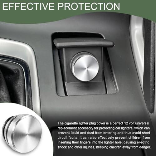 Image of Car Cigarette Lighter Plug Cover, Car Cigarette Lighter Dustproof Cap, Waterproof Cigarette Lighter Socket Cap, Universal Aluminum Alloy Lighter Cover for Cars, Boats, SUVs, Trucks
