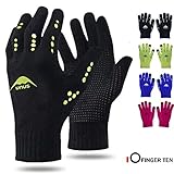 [page_title]-FINGER TEN Handschuhe Herren Damen Winter Strickhandschuhe Unisex Touchscreen Gloves Warm Laufhandschuhe RadfahrenHandschuhe Sport Camping Fußball Wandern Arbeit Bequem Universal Größe(Grün)