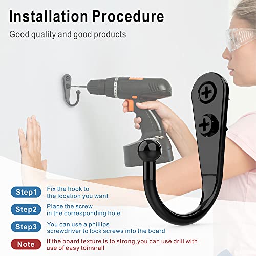 PRIGVOT 15 Pcs Black Wall Mounted Coat Hooks, Hanger Hook with 30 Pieces Screws for Towel, Key, Robe, Scarf, Bag, Cap, Coffee Cup, Mugs by PRIGVOT - Image 6