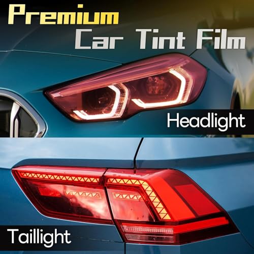 Image of HOME13 Self Adhesive Auto Car Tint Headlight Taillight Fog Light Vinyl Smoke Film Sheet Sticker Cover Car & Bike Protection Film (Red, 12x80 Inch)
