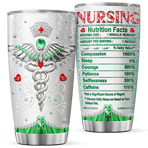 Vaatoo Nurse Coffee Tumbler Nutrition Facts Design Retirement Birthday Gifts For Girls Kids Teens Women Mom Insulated Cup Novelty Travel Mug With Lid Oz Stainless Steel Tumblers #TOP26