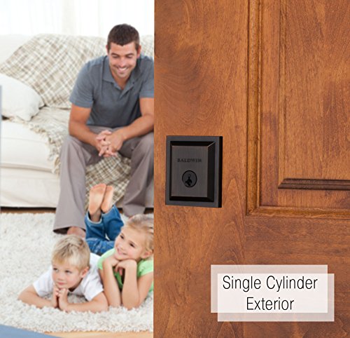 Baldwin Spyglass, Single Cylinder Front Door Deadbolt Featuring Smartkey Re-Key Technology And Microban Protection, In Venetian Bronze #TOP5