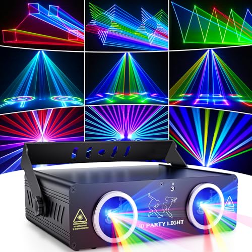 Ehaho DJ Laser Lights for Party, Hundreds of 3D Animation Laser Light Show Machine, DMX512 Music...