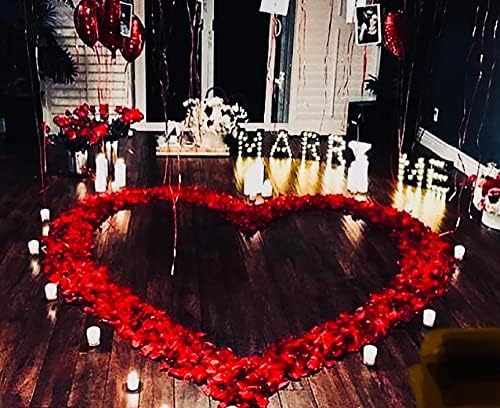 FENDILL1200pcs Artificial Rose Petals for Bedroom Wedding Anniversary Valentines Confetti Party Romantic Decorations | Silk Flower Fake Red Rose Petals Decoration | Silk Rose Petals Red |Reusable