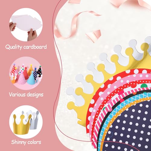 image for Ymapinc 11PCS Party Hats,Birthday Cone Party Hat Set Includes 2 Paper 