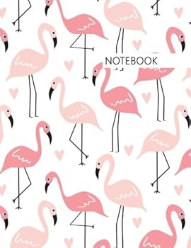Paperback Notebook: Pink Flamingos Blank Unruled 100 Pages 8.5 x 11 Book