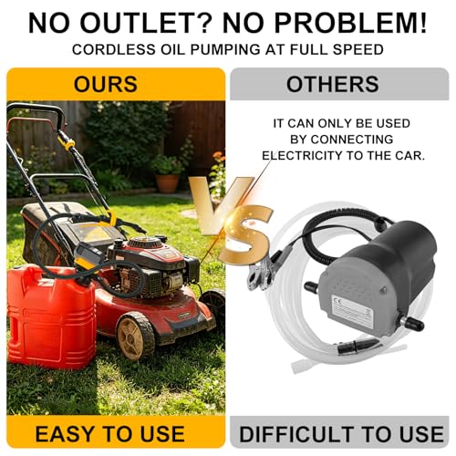Cordless Fuel Transfer Pump Compatible with DeWalt 20V Milwaukee 18V Battery,3.2 GPM Flow,Portable Electric Pump Compatible with Low- Voltage Protection Function Ideal for Diesel, Gasoline by VONEU - Image 8