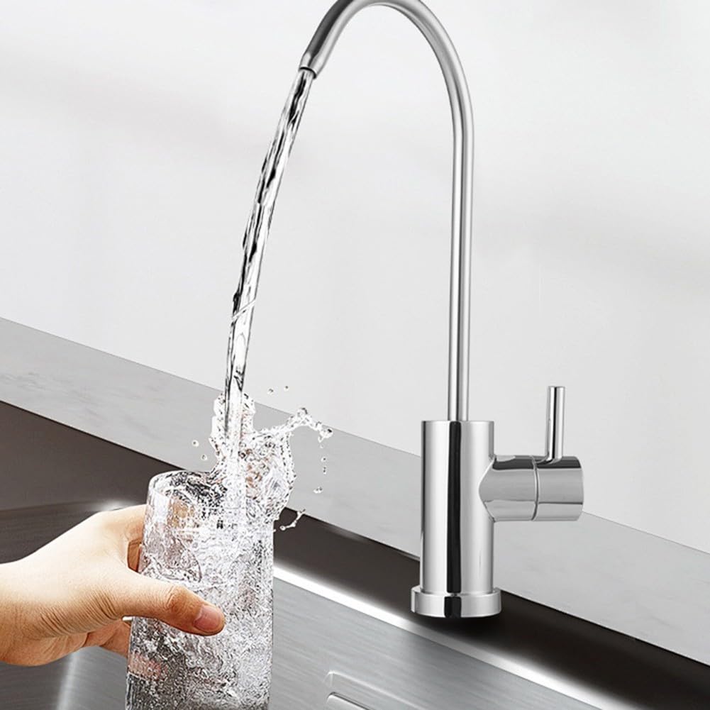 Rubinetto girevole per camper, rubinetto singolo per acqua fredda o calda e fredda, per camper, bagno, cucina, rimorchio, barca, finitura cromata, corpo in ABS con acciaio inossidabile Ou