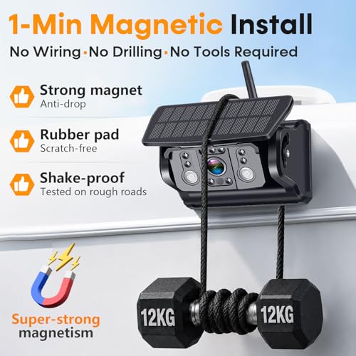 Image of Magnetic RV Backup Camera Wireless with 7 inch Monitor: 1-Min No Wiring Esay Setup for Trailer Camper - 1080P HD See Every Obstacle Clearly for Campsite Reversing & Drive Monitoring