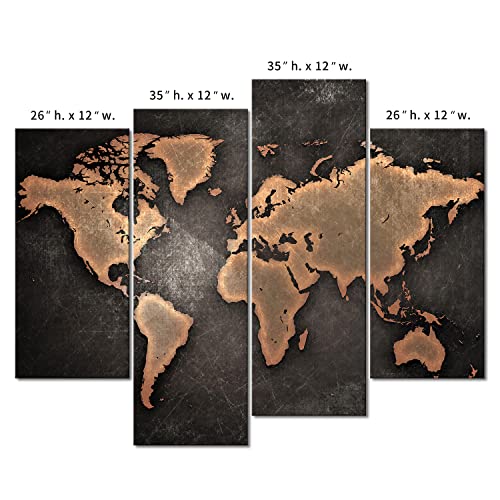 First Wall Art 8222281F General World Map Black Background Wall Art Painting Pictures Print thumb #7