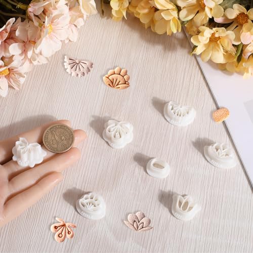 CRASPIRE 7 Shapes Flower Polymer Clay Cutters Basic Clay Cutter for Polymer Kit Boho Vintage Floral Earring Pattern Molds Jewelry Making DIY Crafts Bakery Cake Ear Studs - Image 3